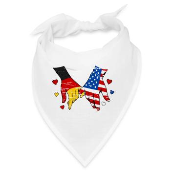 Deutschland USA Flagge Händehalten used - Bandana - Weiß - Vorne