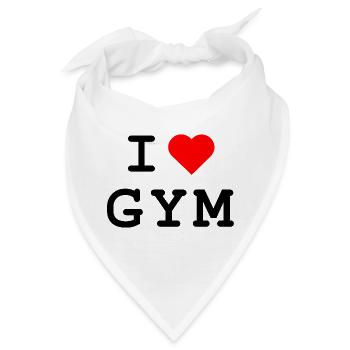I love Gym - Ich liebe das Gym - Bandana - Weiß - Vorne