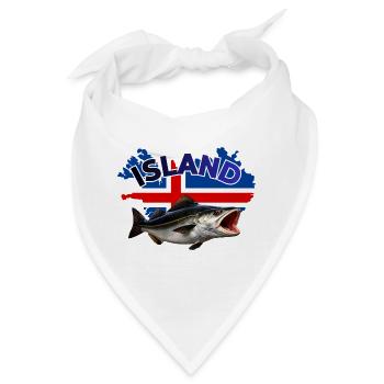 Island Köhler Angeln - Seelachs Fishing - Bandana - Weiß - Vorne