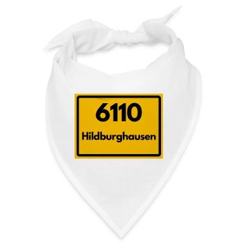 Alte Postleitzahl 6110 Hildburghausen | DDR - Bandana - Weiß - Vorne