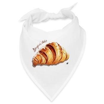 Croissant Abbildung mit Inschrift - Bandana - Weiß - Vorne