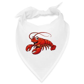 Hummer Cartoon Lobster - Bandana - Weiß - Vorne