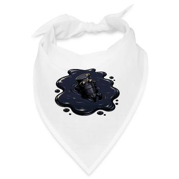 Ölfass in Öl Pfütze mit Sonnenbrille - Bandana - Weiß - Vorne