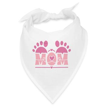 MOM-Herz-Fußabdruck - Bandana - Weiß - Vorne