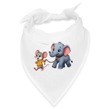 Maus und Elefant Freundschaftsabenteuer - Bandana - Weiß - Vorne