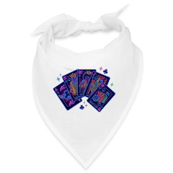 Royal Flush Poker Casino Neon Design - Bandana - Weiß - Vorne