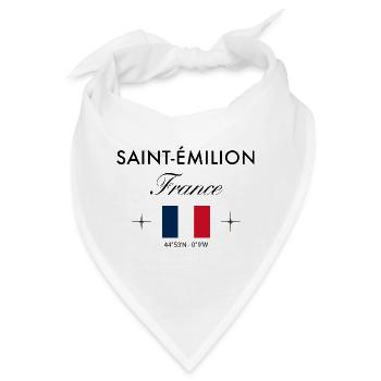 Saint Emilion Frankreich Koordinate Reise Souvenir - Bandana - Weiß - Vorne