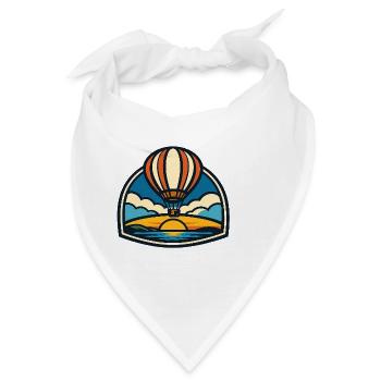 Sonnenaufgang Ballon über Meer - Bandana - Weiß - Vorne