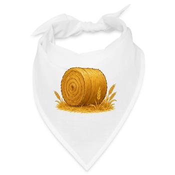 Goldenes Heuballen Motiv - Bandana - Weiß - Vorne