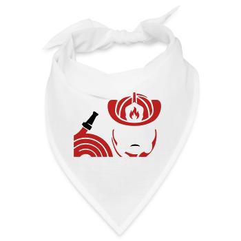 Feuerwehrhelm Schlauch Icon - Bandana - Weiß - Vorne