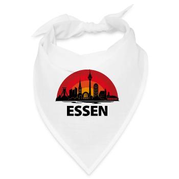 Essen Skyline Kreise - Bandana - Weiß - Vorne
