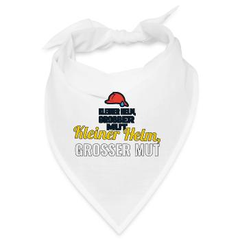 Kleiner Helm, großer Mut – Jugendfeuerwehr Shirt - Bandana - Weiß - Vorne