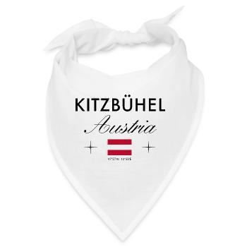 Kitzbühel Tirol Koordinaten Reise Souvenir - Bandana - Weiß - Vorne