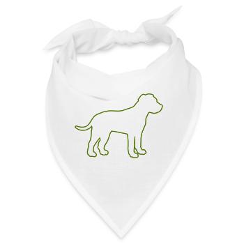 Hundesilhouette in Linienkunst - Bandana - Weiß - Vorne