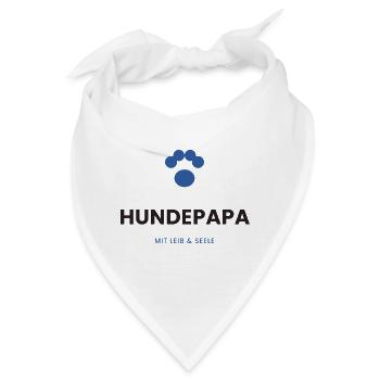 Hundepapa mit Leib & Seele - Bandana - Weiß - Vorne