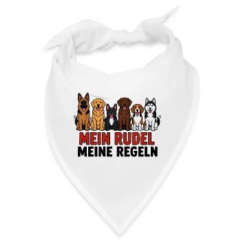 Mein Rudel meine Regeln Hunde Design Shirt - Bandana - Weiß - Vorne