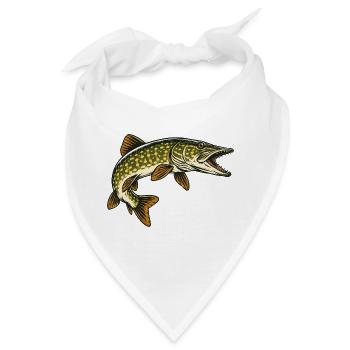 Hecht Raubfisch Angeln - Bandana - Weiß - Vorne