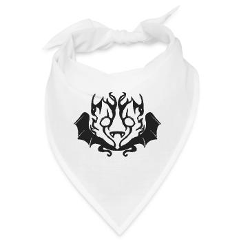 Dunkle Fledermausmaske - Bandana - Weiß - Vorne