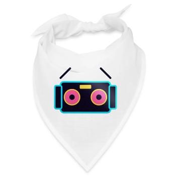 Neon-Pop-Roboter-Gesicht - Bandana - Weiß - Vorne