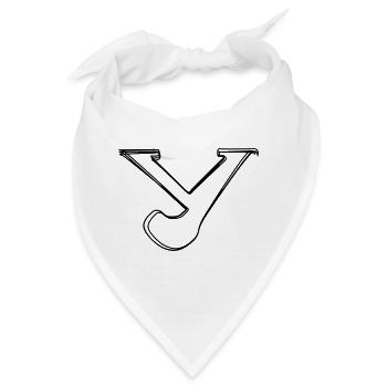 Kleinbuchstabe y handgezeichnet - Bandana - Weiß - Vorne