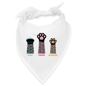 Pfotenabdruckflaschen Trio-Druck - Bandana - Weiß - Vorne
