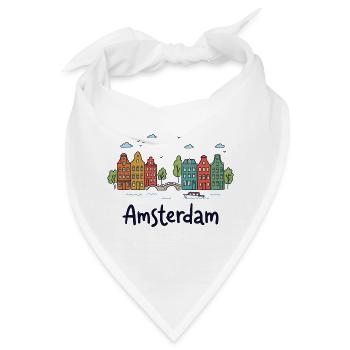 Amsterdamer Stadtbild-Doodles - Bandana - Weiß - Vorne