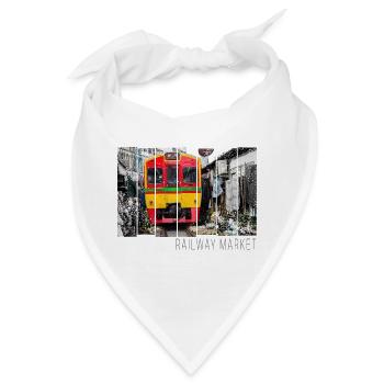 Railway Market Mae Klong in Thailand Souvenir - Bandana - Weiß - Vorne
