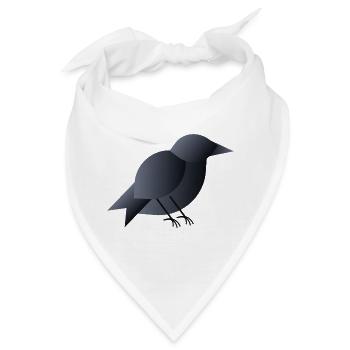 Geometrischer dunkelblauer Vogel - Bandana - Weiß - Vorne