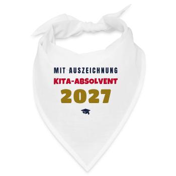Kita Absolvent 2027 mit Auszeichnung Abschied - Bandana - Weiß - Vorne