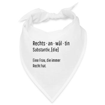 Rechtsanwältin Substantiv Definition Geschenk - Bandana - Weiß - Vorne