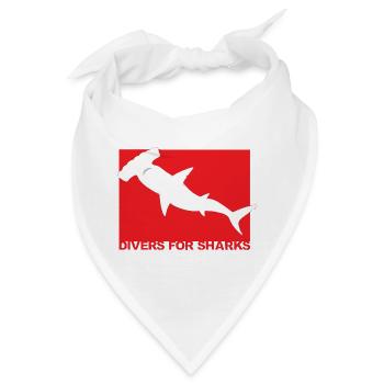 Taucher für Haie - Bandana - Weiß - Vorne