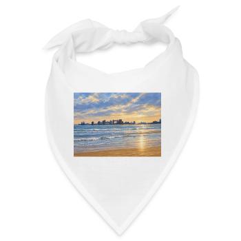 Sonnenuntergang an der Stadtbucht - Bandana - Weiß - Vorne