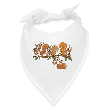 Lustige Eichhörnchen Eichel Wald Tierhumor - Bandana - Weiß - Vorne