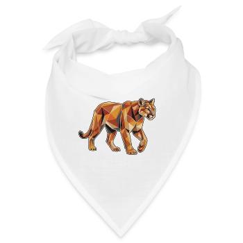 Poly Stil Löwin - Bandana - Weiß - Vorne