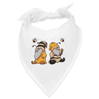 Bienen Humor Bee Happy - Bandana - Weiß - Vorne