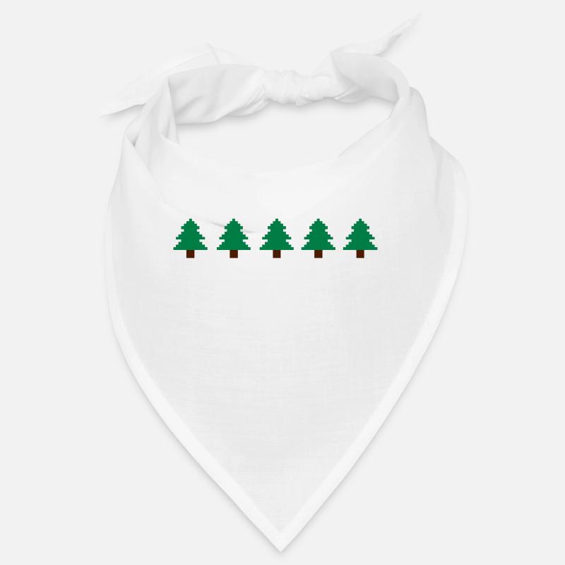 Weihnachtsbäume Pixel - Bandana - Weiß