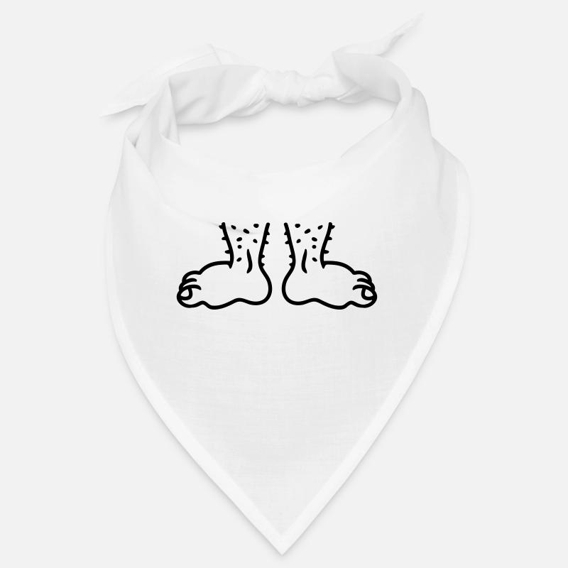 Füße - Line - Bandana - Weiß