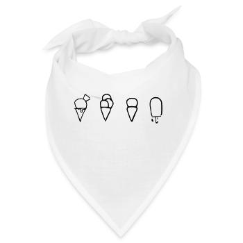 Eissorten,Eis,Kugel,Eiskugel,Fruchteis - Bandana - Weiß - Vorne