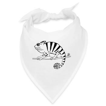witziges Chamäleon Reptilien  - Bandana - Weiß - Vorne