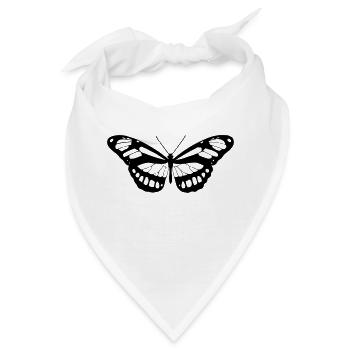 Schmetterling Silhouette - Bandana - Weiß - Vorne