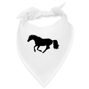 Pferde Reiter Liebe Illustration Silhouette - Bandana - Weiß - Vorne