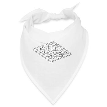 labyrinth maze puzzle brain gehirn denksport iq27 - Bandana - Weiß - Vorne