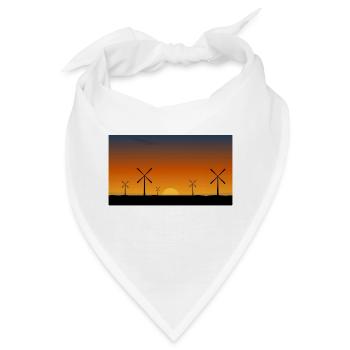 windmill windmuehle wind turbine windrad23 - Bandana - Weiß - Vorne