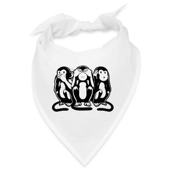 Die 3 Affen - Bandana - Weiß - Vorne