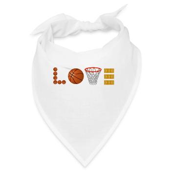 Love Basketball Sport Slamdunk Fan Ball Liebhaber - Bandana - Weiß - Vorne