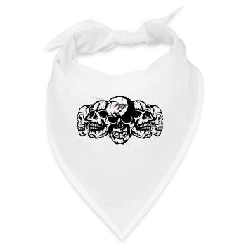 Tod Kopf Gesicht Gesicht Rumpf-Profil 3 Viertel fantasierte - Bandana - Weiß - Vorne