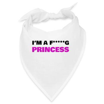 I'M A FUCKING PRINCESS black - Bandana - Weiß - Vorne