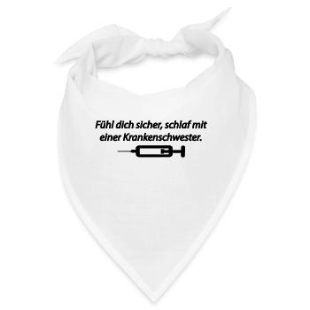 Fühl dich sicher, schlaf mit einer - Bandana - Weiß - Vorne