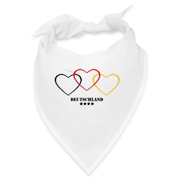 Fanshirt Deutschland Herz Flagge - Bandana - Weiß - Vorne
