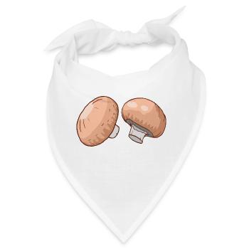 Champignons Egerlinge Angerlinge Pilze - Bandana - Weiß - Vorne